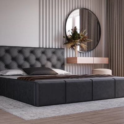 Elegantná čalúnená posteľ 160x200 NURIA 1 - čierna