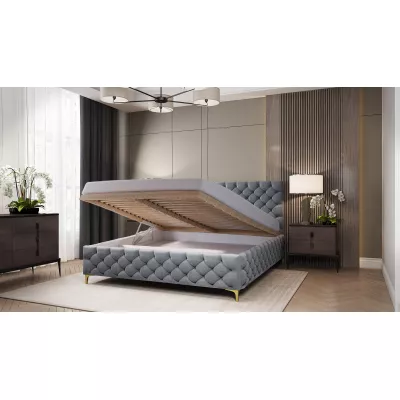 Čalúnená posteľ 180x200 RUBINA s úložným priestorom - šedá