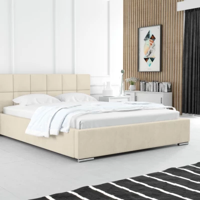 Moderná čalúnená posteľ 200x200 RUBINA 1 - vanilková