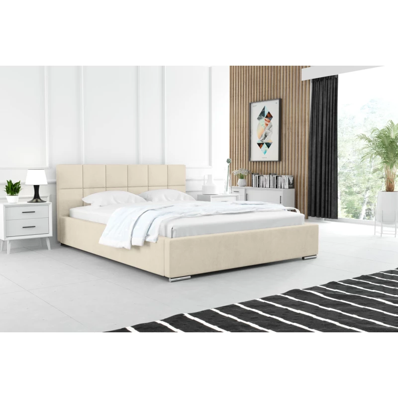 Moderná čalúnená posteľ 200x200 RUBINA 1 - vanilková