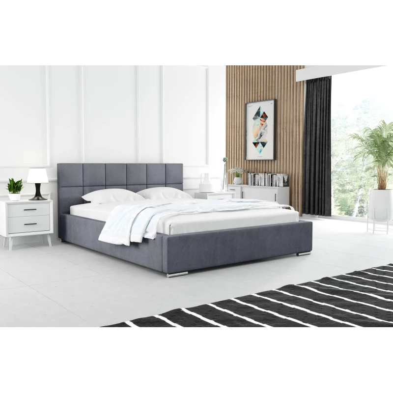 Moderná čalúnená posteľ 200x200 RUBINA 1 - šedá