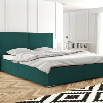 Moderná čalúnená posteľ 160x200 SANDRINA 1 - tmavo zelená