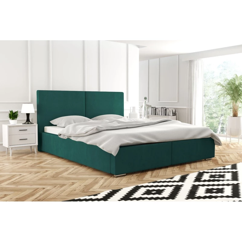 Moderná čalúnená posteľ 160x200 SANDRINA 1 - tmavo zelená