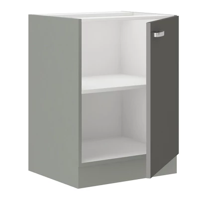 Dolná jednodverová kuchynská skrinka 60 cm SHAN - šedá / lesklá krémová