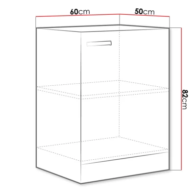 Dolná jednodverová kuchynská skrinka 60 cm SHAN - šedá / lesklá krémová