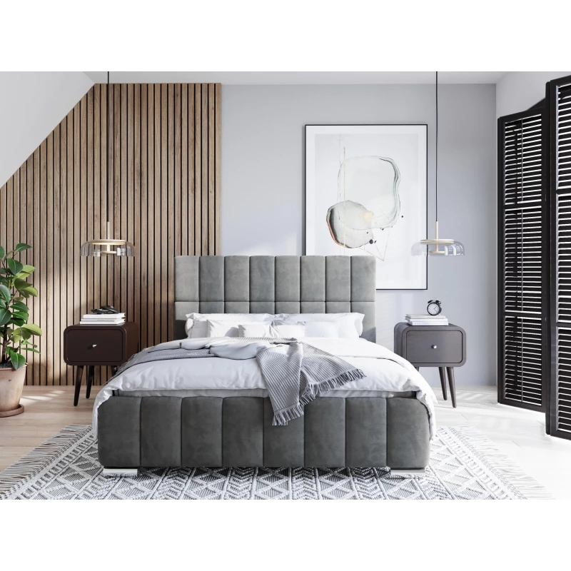 Moderná posteľ 180x200 ARLETE 1 s úložným priestorom - šedá
