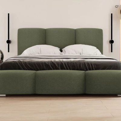 Čalúnená manželská posteľ 140x200 BASTA - khaki