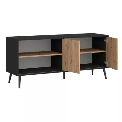 Televízny stolík ESPAN - čierny / dub wotan