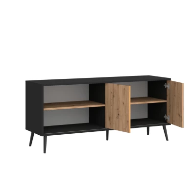 Televízny stolík ESPAN - čierny / dub wotan