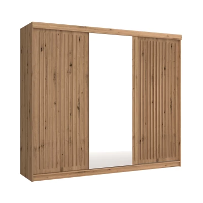 Šatníková skriňa so zrkadlom 250/62 KAREN - dub wotan