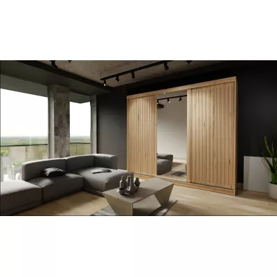 Šatníková skriňa so zrkadlom 250/62 KAREN - dub wotan