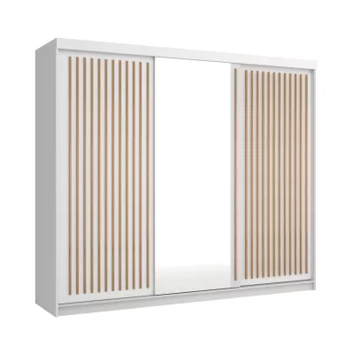 Šatníková skriňa so zrkadlom 250/62 KAREN - biela / dub wotan