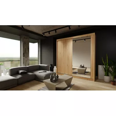 Šatníková skriňa so zrkadlom 200/62 KAREN - dub wotan