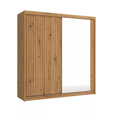 Šatníková skriňa so zrkadlom 200/62 KAREN - dub wotan