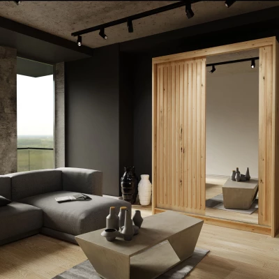 Šatníková skriňa so zrkadlom 150/62 KAREN - dub wotan