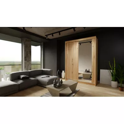 Šatníková skriňa so zrkadlom 150/62 KAREN - dub wotan