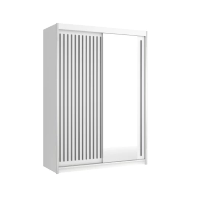 Šatníková skriňa so zrkadlom 150/62 KAREN - biela / šedá