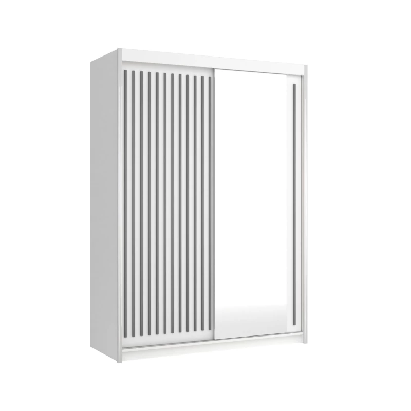 Šatníková skriňa so zrkadlom 150/62 KAREN - biela / šedá