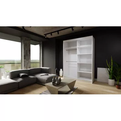 Šatníková skriňa so zrkadlom 150/62 KAREN - biela / šedá