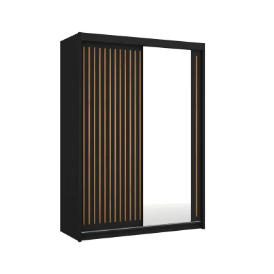 Šatníková skriňa so zrkadlom 150/62 KAREN - čierna / dub wotan