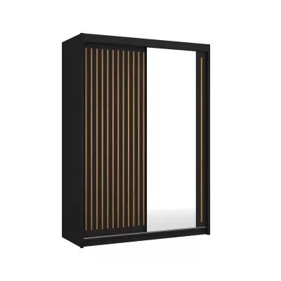 Šatníková skriňa so zrkadlom 150/62 KAREN - čierna / dub wotan
