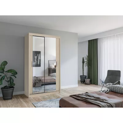 Zrkadlová šatníková skriňa 120/62 KAILAN - dub sonoma