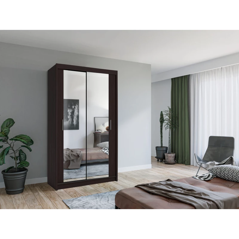 Zrkadlová šatníková skriňa 120/62 KAILAN - wenge