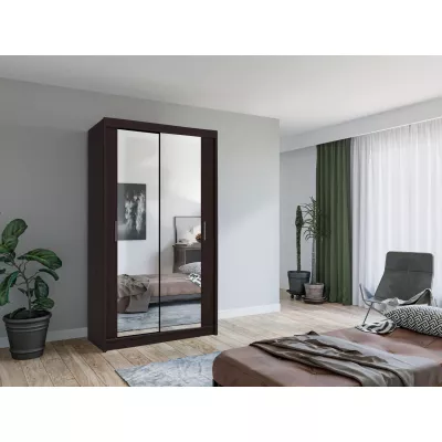 Zrkadlová šatníková skriňa 120/62 KAILAN - wenge
