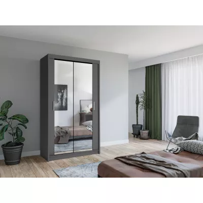 Zrkadlová šatníková skriňa 120/62 KAILAN - šedá