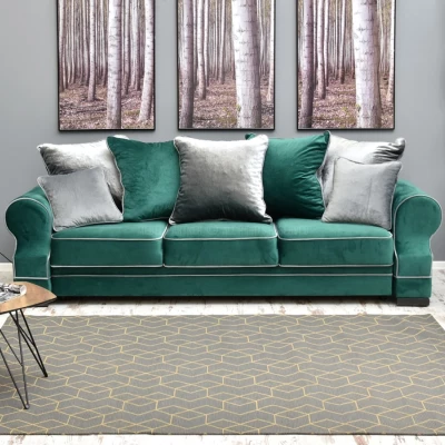Obdĺžnikový kusový koberec 160x230 cm SAWA - šedý / zlatý