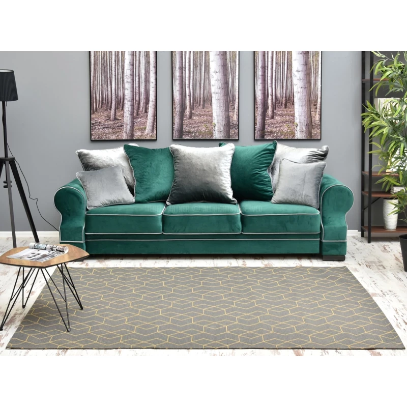 Obdĺžnikový kusový koberec 160x230 cm SAWA - šedý / zlatý