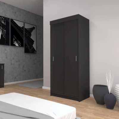 Dvojdverová šatníková skriňa 80/62 ALMITA - čierna