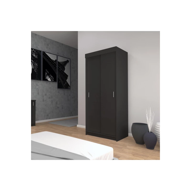 Dvojdverová šatníková skriňa 80/62 ALMITA - čierna