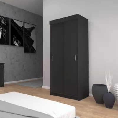 Dvojdverová šatníková skriňa 80/62 ALMITA - čierna