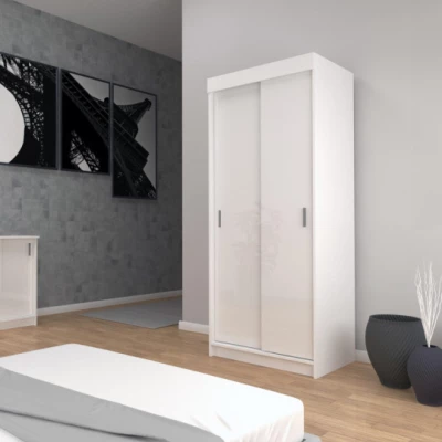 Dvojdverová šatníková skriňa 80/62 ALMITA - biela