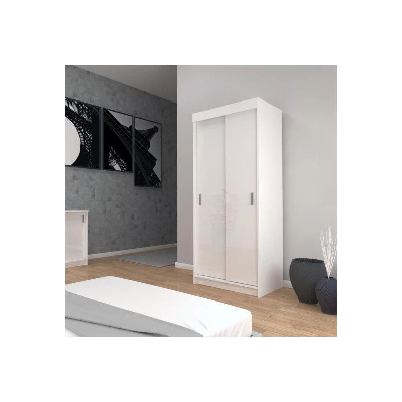 Dvojdverová šatníková skriňa 80/62 ALMITA - biela