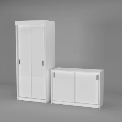 Dvojdverová šatníková skriňa 80/62 ALMITA - biela