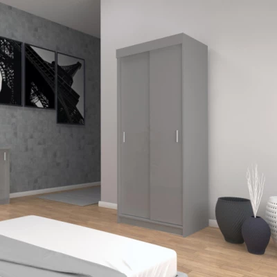 Dvojdverová šatníková skriňa 80/62 ALMITA - šedá