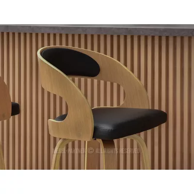 Elegantná barová stolička ROMINA - dub / čierna