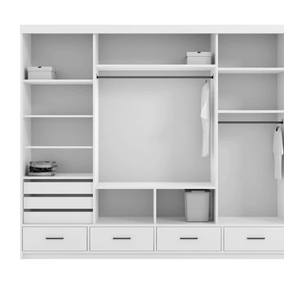 Moderná šatníková skriňa s LED osvetlením 250/62 LIZY - biela