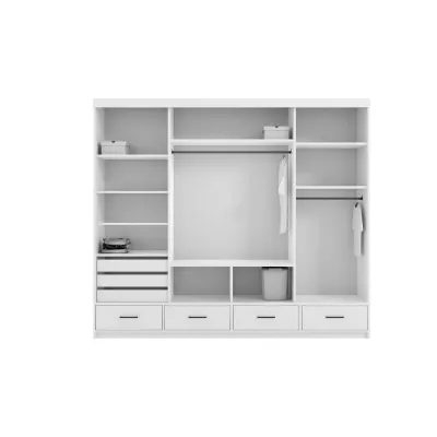 Moderná šatníková skriňa s LED osvetlením 250/62 LIZY - biela