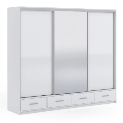 Moderná šatníková skriňa s LED osvetlením 250/62 LIZY - biela