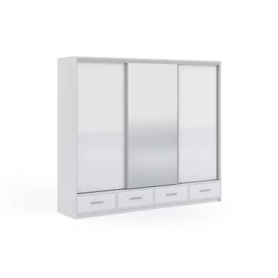 Moderná šatníková skriňa s LED osvetlením 250/62 LIZY - biela