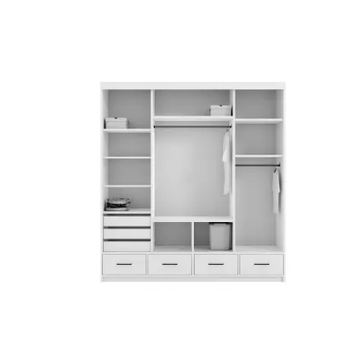 Moderná šatníková skriňa s LED osvetlením 200/62 LIZY - biela