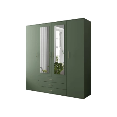 Štvordverová šatníková skriňa 200/58 JONELA - zelená