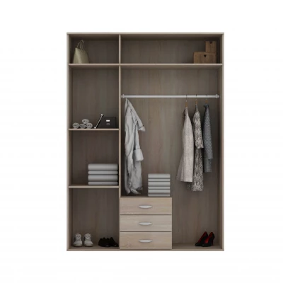 Trojdverová šatníková skriňa 150/58 JONELA - zelená