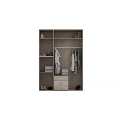 Trojdverová šatníková skriňa 150/58 JUNILA - modrá