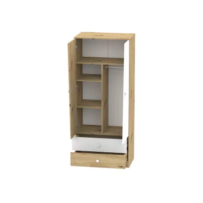 Študentský nábytok s posteľou 90x200 CHIMA 2 - dub artisan / biely / šedý