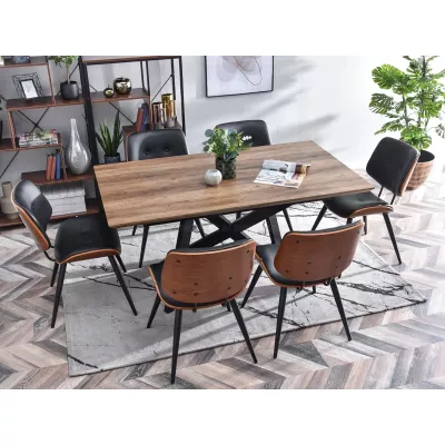 Jedálenská stolička BIRGIT - orech / čierna