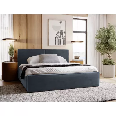 Dvojlôžková posteľ s úložným priestorom 160x200 LAMESA - modrošedá